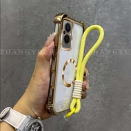 Suitable For OPPO Reno 7Z 8Z phone case gold magnetic charging ring new hanging rope shockproof prot