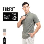 Forest Plus Size Cotton Woven Casual Plain Men Shirt | Plus Size Baju Kemeja Lelaki Saiz Besar - PL6