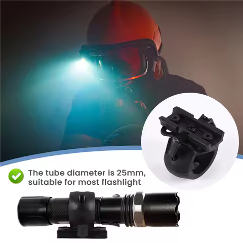 Quick Release Flashlight Clamp Holder Mount For Fast Helmet Universal (FAST, MICH, IBH, Etc. With Ra