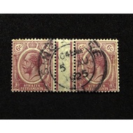 G706 Straits Settlements 1925 KGV 6c Gutter Pair Stamps FU