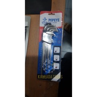 Torx Temper L Key Set / Star L Key Set / Torx Long Temper 9 pcs POPEYE