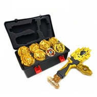 Golden 8pcs Beyblade Set Gyro Burst With Launcher Portable Storage Kids Box Gift