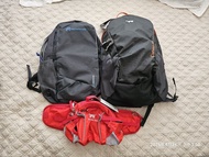 全新行山背囊背包腰包三件$300                   Hiking Backpack 非Osprey Gregory Deuter Mystery Black Diamond arc'