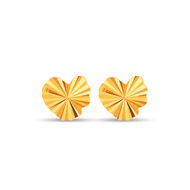 SK Jewellery 916 Frilled Heart Gold Earrings