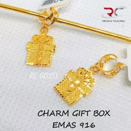 CHARMS BOX EMAS TULEN 916 LOKET HADIAH EMAS 916 LK KOTAK HADIAH EMAS 916 GOLD CHARM 916 BIRTHDAY CHR