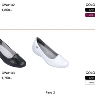 ลด80% Aerosoft [ NW9091 รองเท้าพยาบาล รองเท้าหนังมีส้น  สีขาว ดำ แท้] รองเท้าพยาบาล 3133 CW3133 NW90