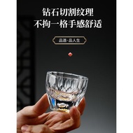 奢華金箔白酒杯金山分酒器家用一口杯手工水晶玻璃二兩子彈杯10ml