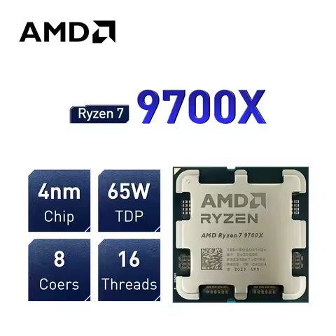 NEW AMD Ryzen 7 9700X Processor 8-Core 16-Thread 3.8GHz R7 9700X L3=32M Socket AM5 PCIe® 5.0 but wit