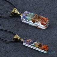 KING Energy Orgonite Hex Chakra Necklace 7 Chakras Crystals Stones Pendant Necklace