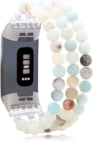 C&amp;L Accessories Dressy Gemstone Wristband Compatible with Fitbit Charge 3 Charge 4 Bands