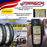 DUNLOP MOTORCYCLE TIRE 100/70-14 WITH FREE DUNLOP SHIRT AND TIRE SEALANT (OFFICIAL TIRE OF MIO GEAR