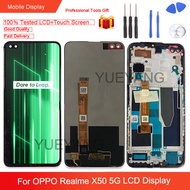 ของแท้ใหม่ใช้งานได้ดีที่สุดสำหรับ X50 Realme OPPO 5G จอแสดงผล LCD แบบสัมผัสหน้าจออะไหล่ชุดประกอบดิจิ