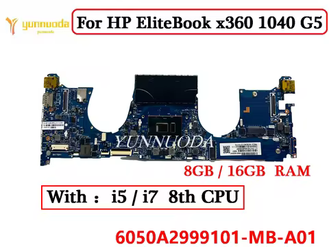 6050A2999101 HP EliteBook x360 1040 G5 Laptop Motherboard with i5 i7 8th CPU 8GB 16GB RAM L41007-601