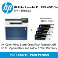HP Color LaserJet Pro MFP 4303fdn (5HH66A) A4 Color Printer, Scan, Fax, Copy, Flatbed, ADF, Up to