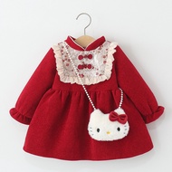 3556 Children's Winter Dress Little Girl Baby Fleece Anniversary