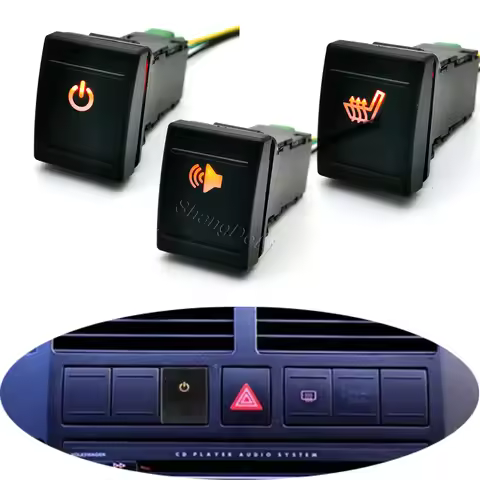 1 PC Orange LED Car Fog Lamp Power Radar Mirror Heating Music Modification Switch on Off Button Fit 