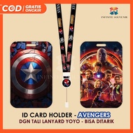(N017) ID Card Holder Yoyo Rope Avengers / Nametag Yoyo Marvel / Card Holder Yoyo / Spiderman / Hulk
