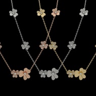 JSJR 9 Clover with Diamond Necklace Ladies Clover Necklace 9 Flower Diamond Necklace