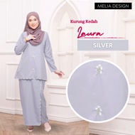 By Melia Design Baju Hot Raya 2024 Kurung laura kedah Sulam biku cotton Murah perempuan Sedondon Mak
