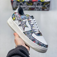 A BATHING APE Bape STA Men Women Star Label Printed Graffiti Casual Shoes Sports Sneakers ISHB
