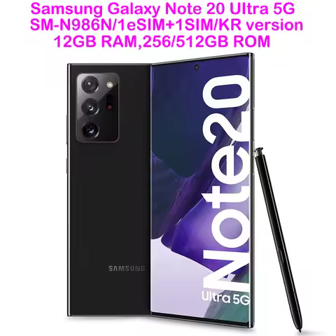 Refurbished Samsung Galaxy Note 20 Super 5G N986N Smart Android Phone 6.9-inch 12GB 256GB 108MP Used