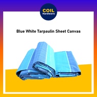 🟦⬜️ 6FT - 30FT Tarpaulin PE Canopy Canvas | Blue White Canvas | Kanvas Biru Putih