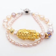 寶麗金珠寶-黃金貔貅珍珠造型手鍊