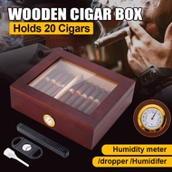 Cigar Humidor Cedar Wood Desktop Humidors Case with Digital Hygrometer Humidifier & Divider Cigar Gi
