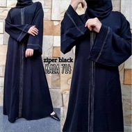 Abaya Gamis Turkey Maxi Dress Arab Saudi Abaya Zipper Black Dubai 714