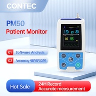 CONTEC PM50 Patient Monitor 24 Hours NIBP Holter Spo2  Ambulatory Digital O2 NIBP Machine ซอฟต์แวร์คอมพิวเตอร์