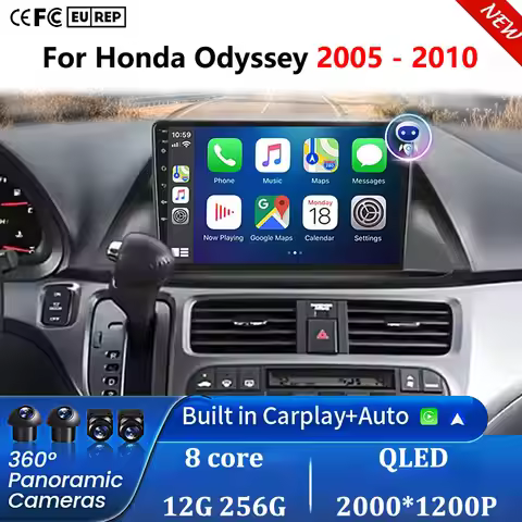 Android 16 Auto Carplay Car Radio For Honda Odyssey 2005 2006 2007 2008 2009 2010 Multimedia Player 