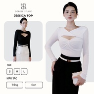 Derose Studio – Jessica Top with elegant twisted bow, delicate figure