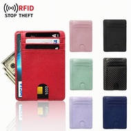 Leather Card Holder Anti-theft Brush rfid Leather PU Card Holder Universal Female Small Exquisite Ca