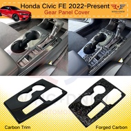 Honda Civic FE 2022-Present Gear Panel Protector Cover Carbon Trim For Car Accessories