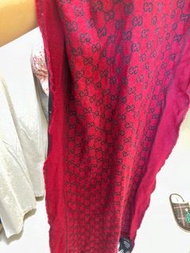 Gucci 雙面圍巾紅藍色