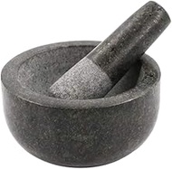 Granite Pestle and Mortar, Premium Solid and Durable Natural Spice Herb Seed Salt and Pepper Crusher Grinder Grinding Paste -16cm Comfortable and Easy to Use