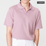 Yuedpao Polo Waffle ผ้าหนาทรงสวย ยับยากรีดง่าย เสื้อยืดเปล่า เสื้อโปโล 10 สี