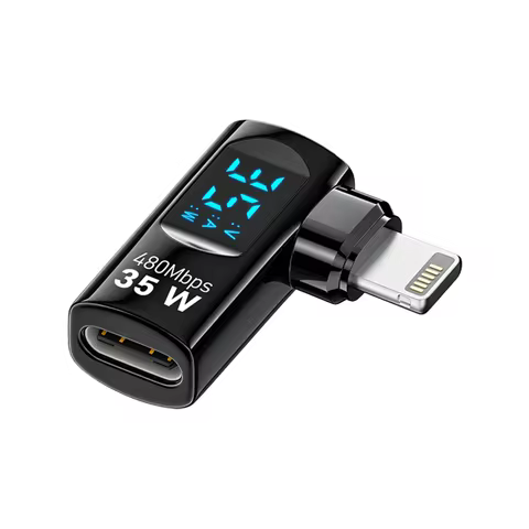 YZNRR Elbow Digital Display Adapter,USB-C Female to USB-C Male, USB-C Female to Lightning Male, Ligh