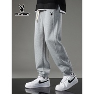 tracksuit man tracksuit seluar track lelaki Playboy Spring Gray Slim-fit Trendy Sweatpants