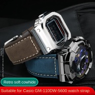 Frosted Leather Strap For GM-110 GA110 GM-110GB GD120 GA-700 DW5600 Frosted Vintage Watchband 16Mm Men's Bracelet