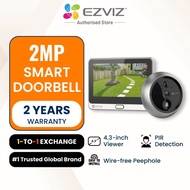 [SG Warranty]EZVIZ DP2C Wirefree Peephole Video Doorbell 2MP HD PIR Motion Detect Two-Way Talk Home 