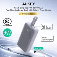 [3C | CCC Certified]Aukey PB-Y61 Spark Sling 30W 10000mAh Mini Portable Fast Charging Power Bank w B