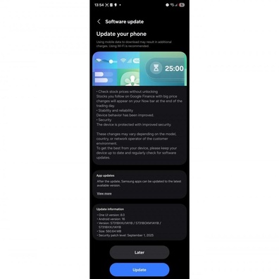 Samsung Galaxy S25 FE Menerima Kemas Kini Perisian Pertama dengan Tampung Keselamatan September