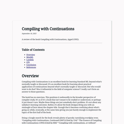 Cuốn sách "Compiling with Continuations" của Appel gây tranh luận về CPS và SSA trong thiết kế trình biên dịch hiện đại