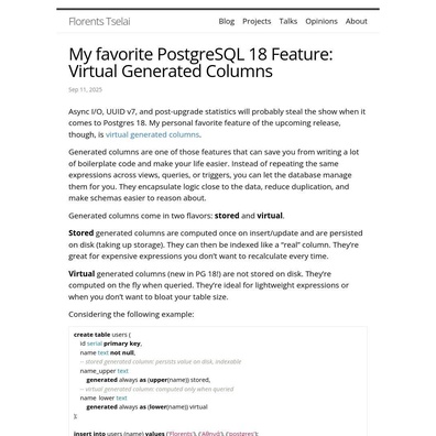 Tính năng Virtual Generated Columns của PostgreSQL 18 gây tranh luận về vị trí đặt logic cơ sở dữ liệu