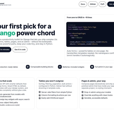 iommi: Toolkit Django yang Menjanjikan Kekuatan Tanpa Jebakan