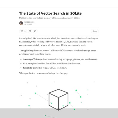 Tiện ích mở rộng Vector của SQLite gây tranh cãi về bản quyền bất chấp tuyên bố về hiệu suất
