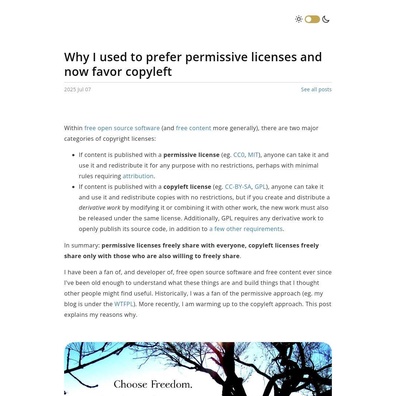 隨著大型科技公司主導地位增強,開發者社群就從寬鬆授權轉向 Copyleft 授權展開辯論