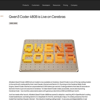 Qwen3 Coder 480B ให้ความเร็ว 2,000 โทเค็นต่อวินาทีบน Cerebras แต่ Latency สูงจำกัดการใช้งาน Agentic