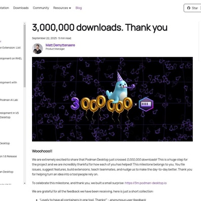 Podman Desktop Mencapai 3 Juta Unduhan saat Alternatif Docker Meraih Traksi Enterprise